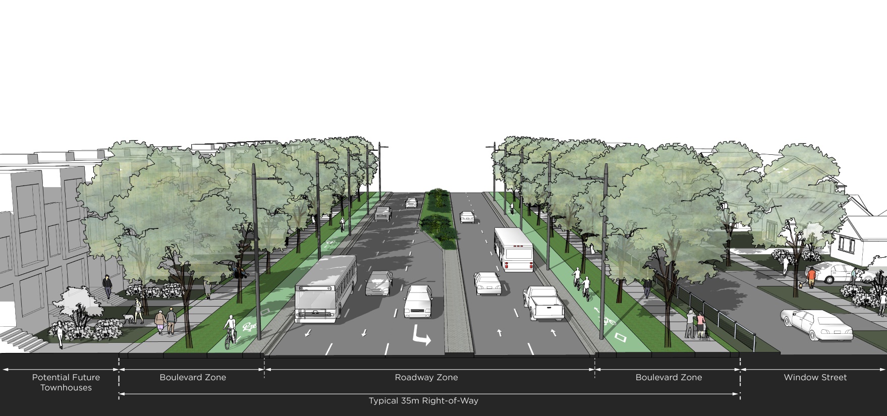 Rendering C – North of Osprey Boulevard (Looking North)
